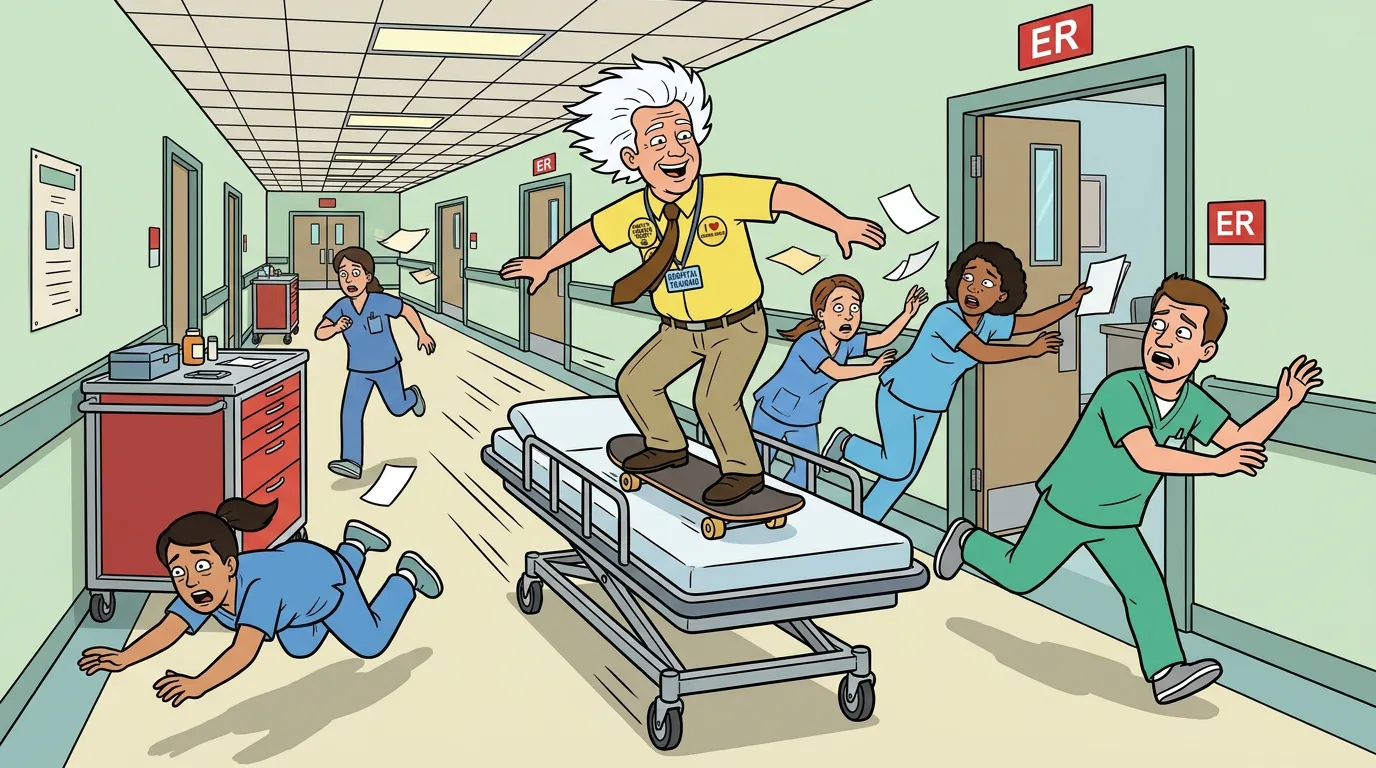 Raggsy the hospital trainer illustrating MEMO IX: ER Duties