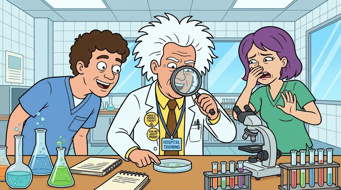 Raggsy the hospital trainer illustrating MEMO III-F: F.E.C.E.S.
